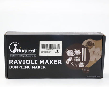 Edelstahl Dough Press Set 11tlg. - Dumpling Maker Teigtaschenformer Ravioli