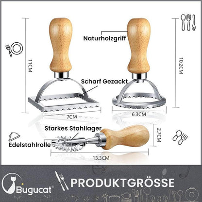 Bugucat Ravioli Ausstecher Former Teigtaschenrad Set