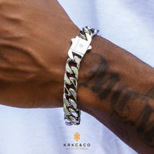 KRKC&CO Cuban Armband Herren 18K Gold Panzerkette 14mm