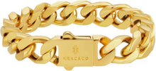 Edelstahl Cuban Armband Panzerkette Hip Hop 18K Gold 12mm