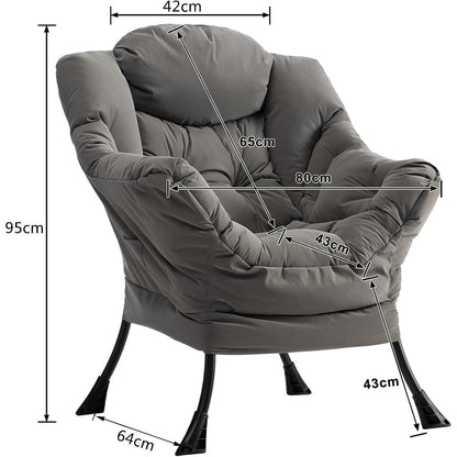 Grauer Ohrensessel Relaxsessel – Bequemer Lesesessel für Wohnzimmer