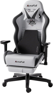 Ergonomischer Gaming Stuhl mit Lordosenstütze, Fußstütze, 150 kg