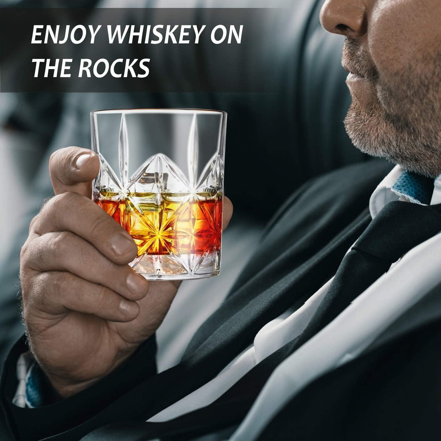Whiskey Gläser Set 4er Männergeschenke 315ml Rum Glas Old Fashioned Cocktails