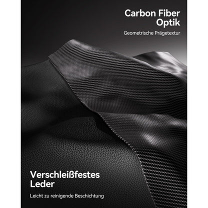 AutoFull Gaming Stuhl ergonomisch Gamer PU-Leder Schwarz