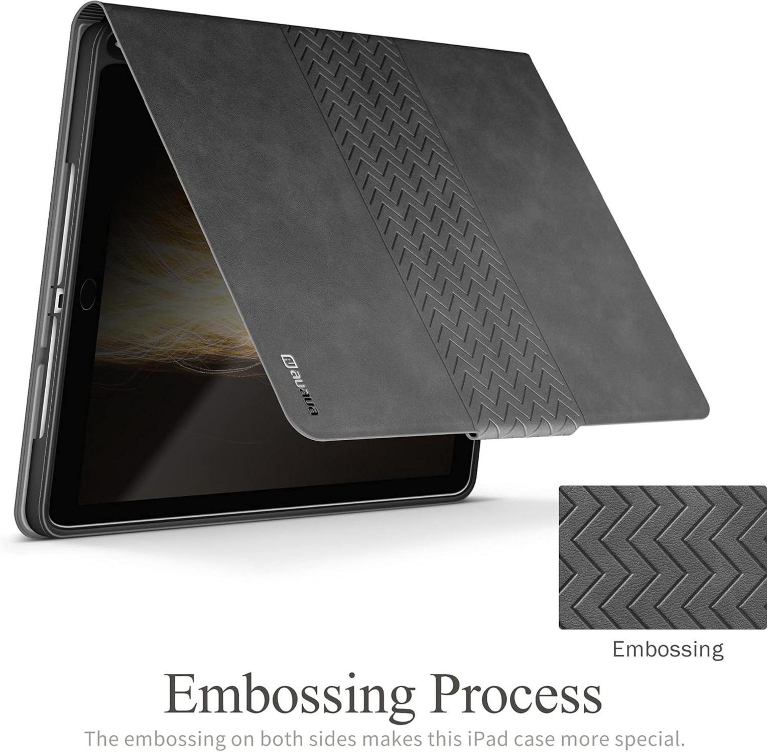 AUAUA iPad 9.7 Zoll 2018/2017/Pro/Air Hülle mit Stifthalter Grau