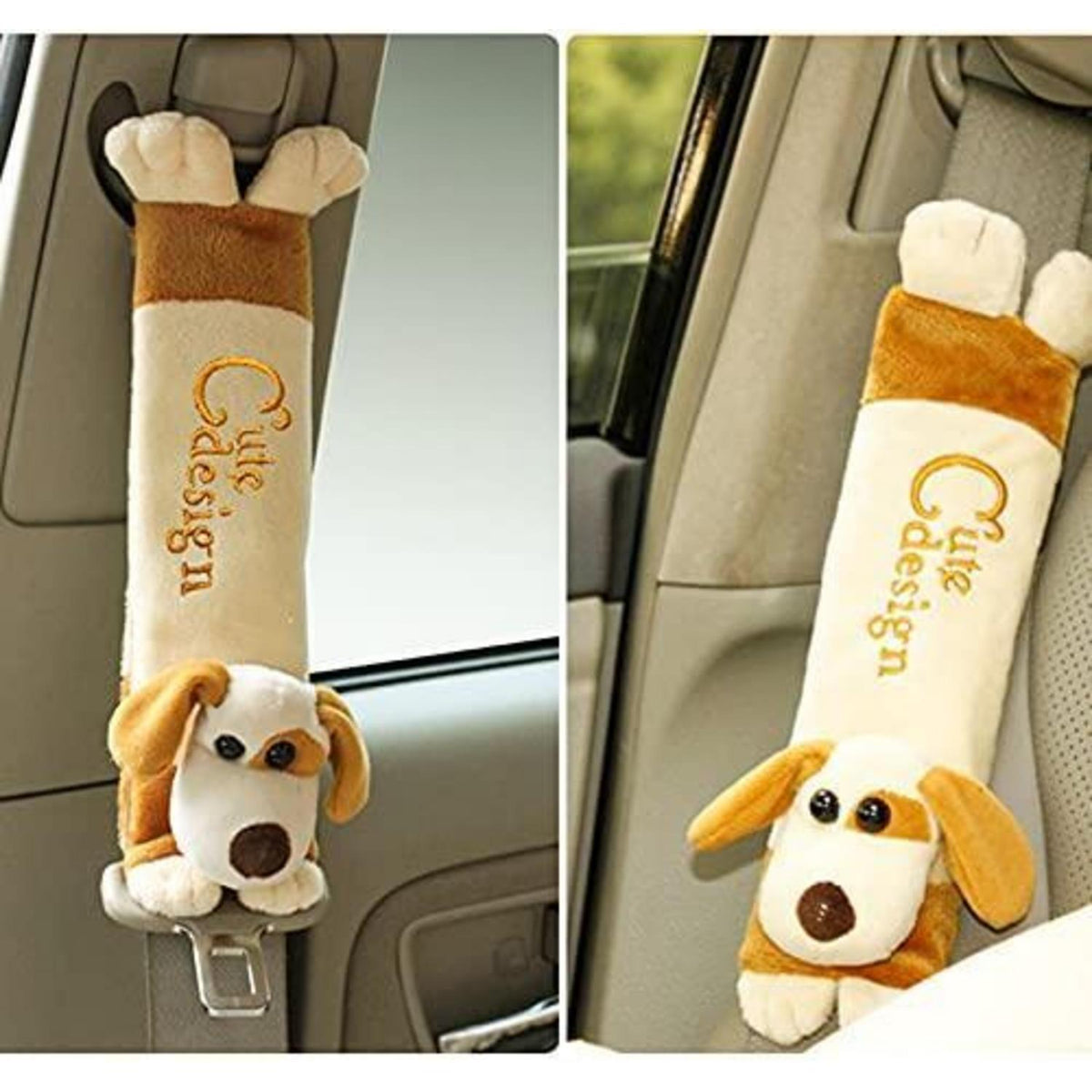 2x Gurtpolster Auto Kinder – Cartoon Hund Design