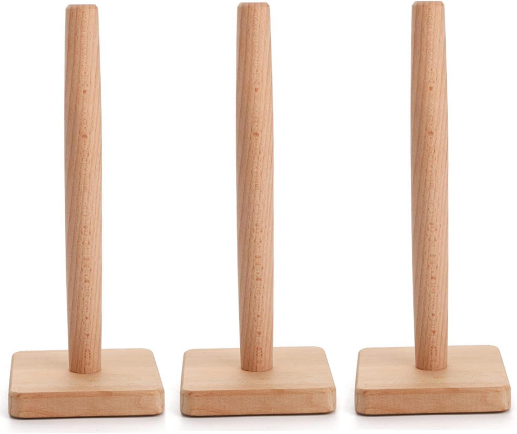 Holz Küchenrollenhalter 3er Set vertikale Papierhandtuchhalter