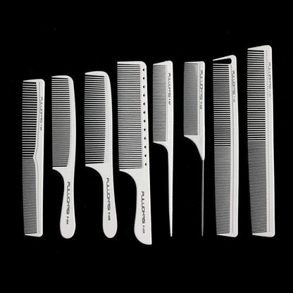 8-teiliges Carbonfaser-Kammset für alle Haartypen, hitzebeständig