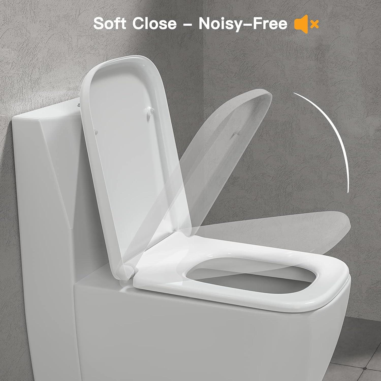 Toilettensitz mit Absenkautomatik, Duroplast, quadratisch