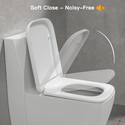 Toilettensitz mit Absenkautomatik, Duroplast, quadratisch