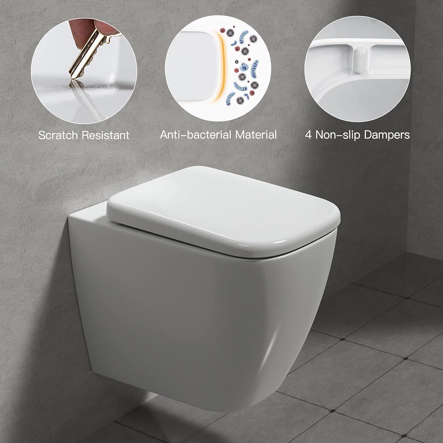 Toilettendeckel mit Absenkautomatik quadratischer WC Sitz Duroplast
