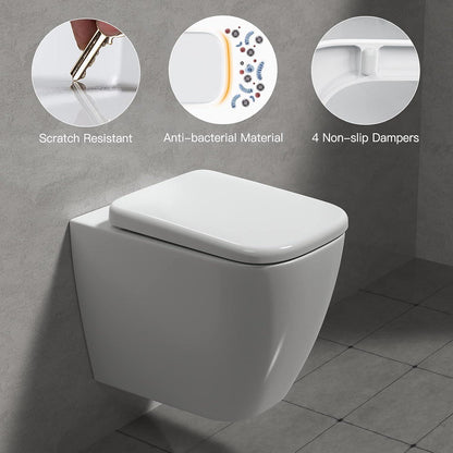 Toilettendeckel mit Absenkautomatik quadratischer WC Sitz Duroplast