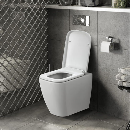 Toilettensitz mit Absenkautomatik Duroplast WC Sitz Weiß 351x461mm