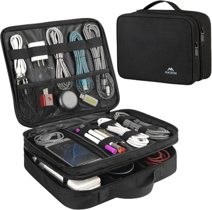 Kabel Organizer Tasche für IPAD Powerbank Schwarz