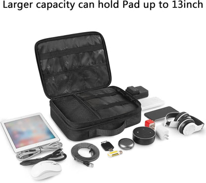 Kabel Organizer Tasche für IPAD Powerbank Schwarz Reise Wasserdicht