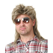 Blonde 80er Mullet Perücke Herren Lang Synthetische Haare Halloween