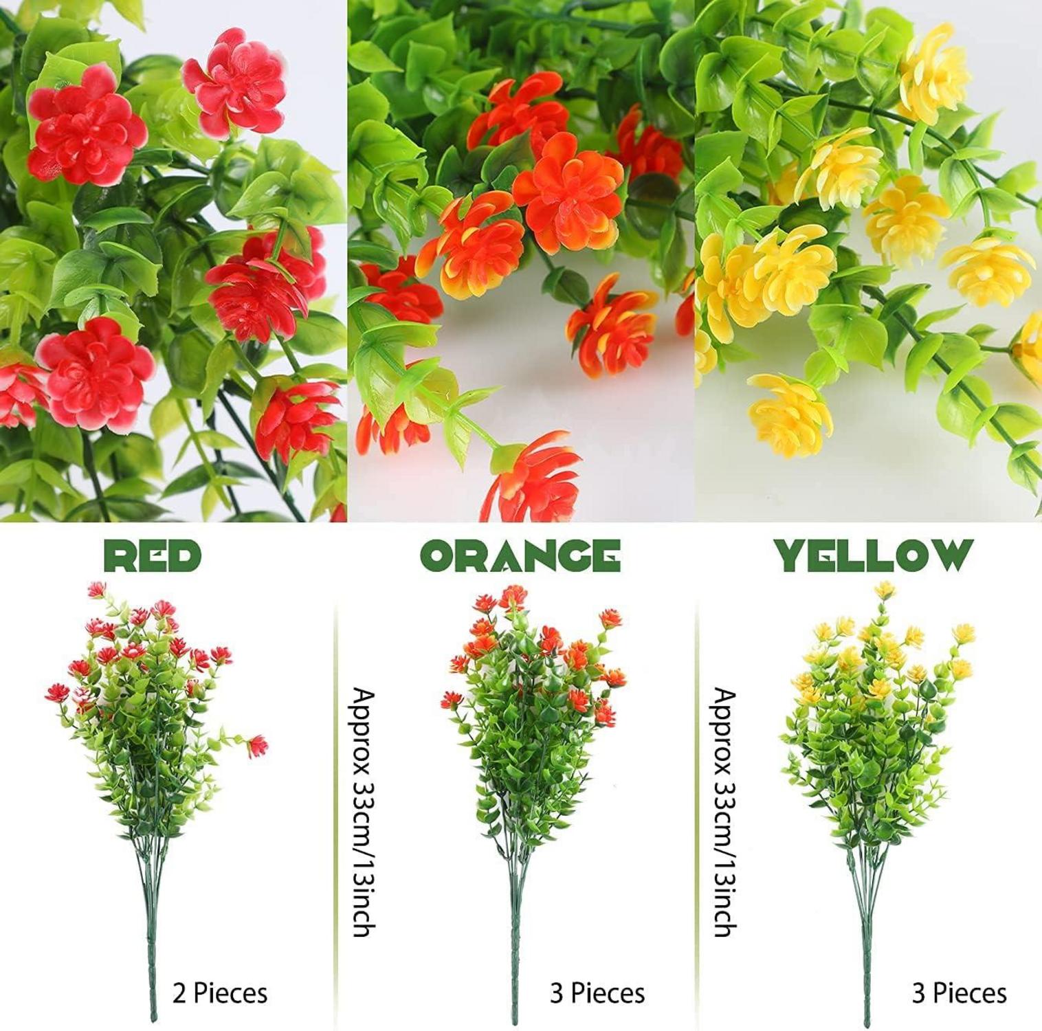 Künstliche Blumenstrauß Eukalyptus Deko UV-beständig 8 Stück