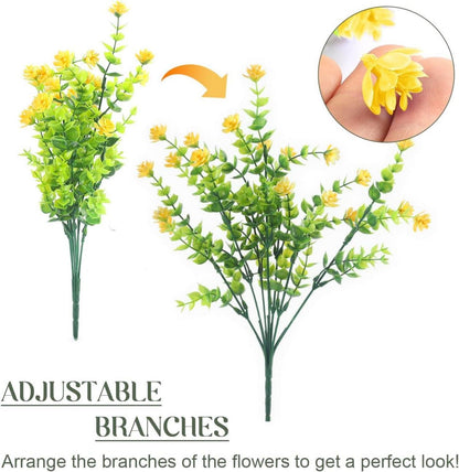 Künstliche Blumen UV-beständig 8er Set Eukalyptus Deko