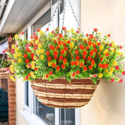 Künstliche Blumen Eukalyptus Deko UV-beständige Pflanzen Sträucher