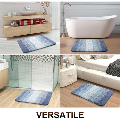 Rutschfester Badezimmerteppich 60x120cm Flauschiger Blauer