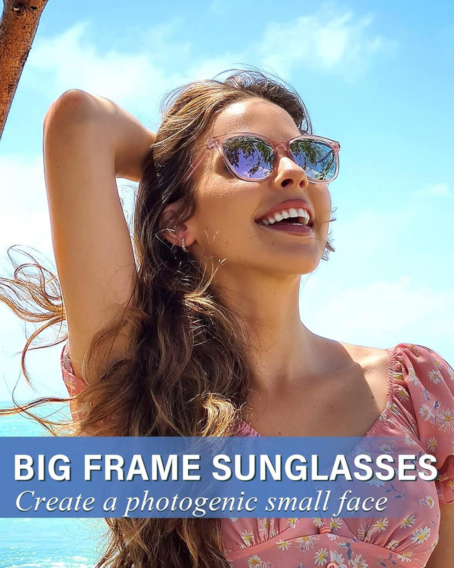 Polarisierte Sonnenbrille Damen Groß UV400 Schutz Klassisch