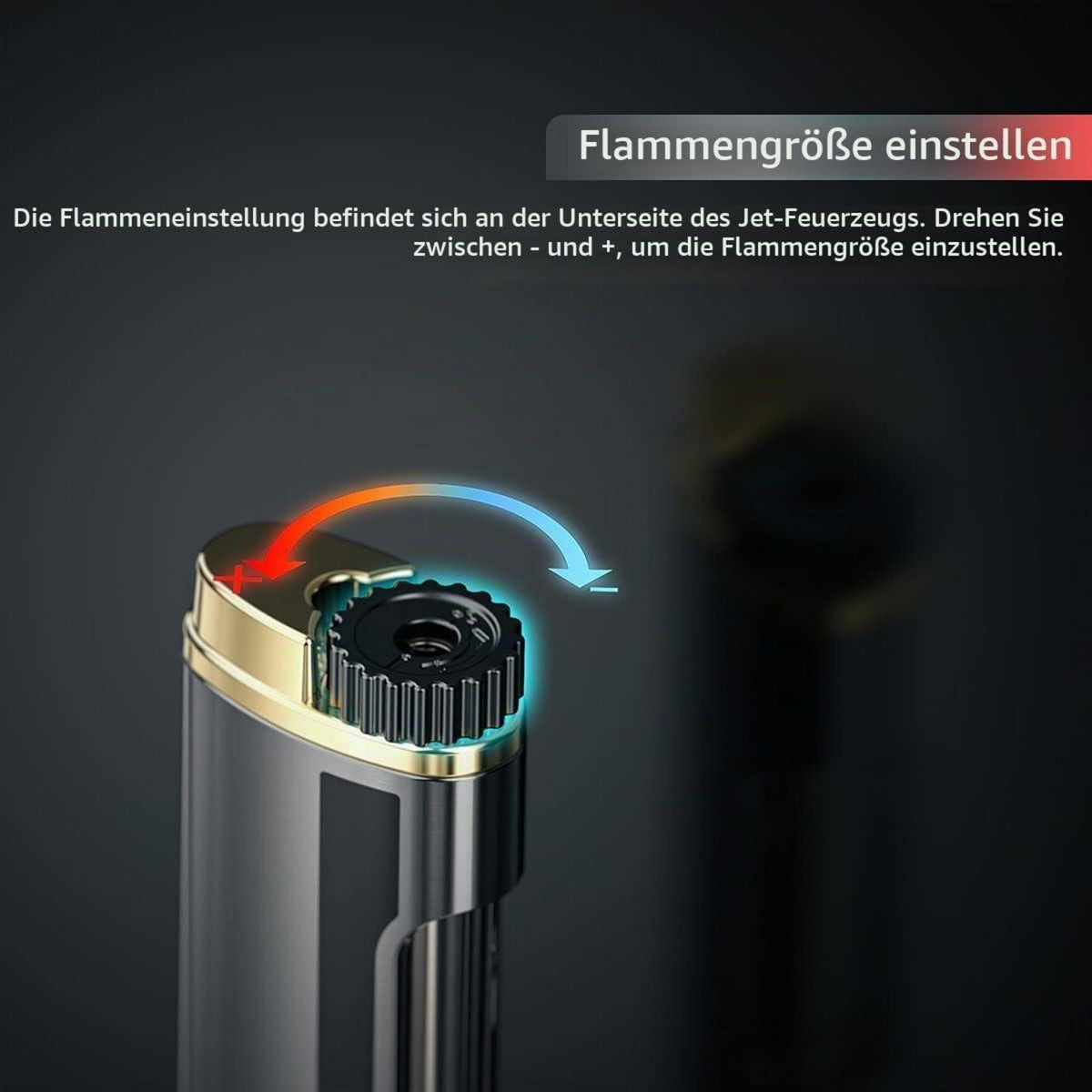 Jet Feuerzeug Schwarz – Winddicht & Nachfüllbar