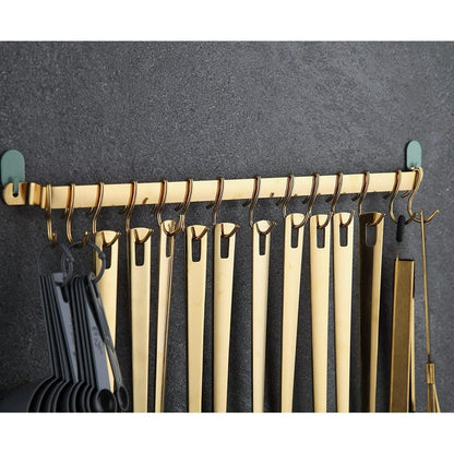 37-teiliges Küchenutensilien Set Gold Edelstahl mit Halter