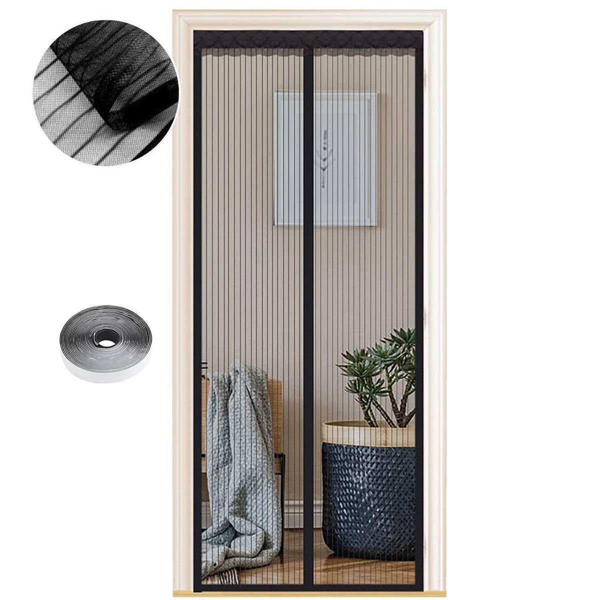 Fliegengitter Tür Magnet 85x215cm – Insektenschutz für Tür & Terrasse