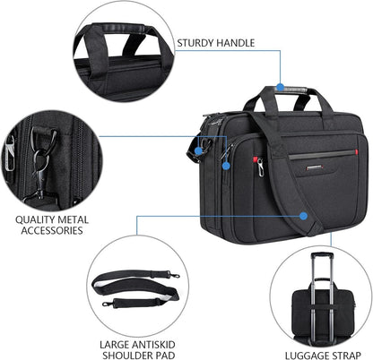 Laptoptasche 17,3 Zoll wasserabweisend erweiterbar Schwarz