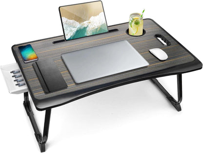 Klappbarer Laptoptisch mit Schublade und Tassenhalter