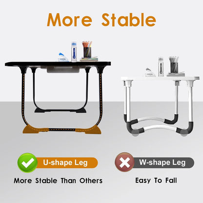 Amaredom Laptoptisch klappbar mit Schublade und Tassenhalter 60x40cm Schwarz