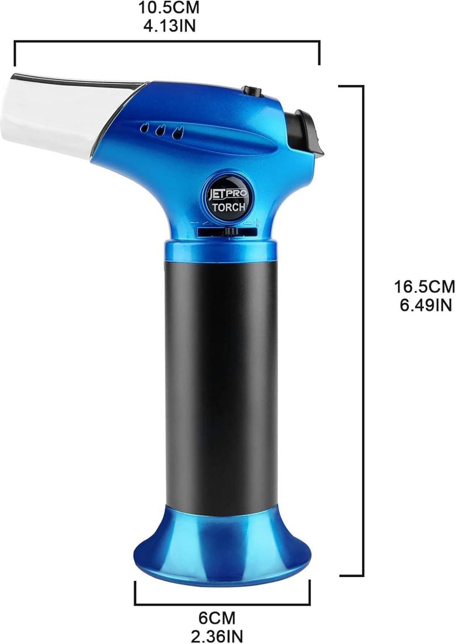 JetPro Butan Fackel Küche Feuerzeug Nachfüllbar Einstellbare Flamme BBQ Blau