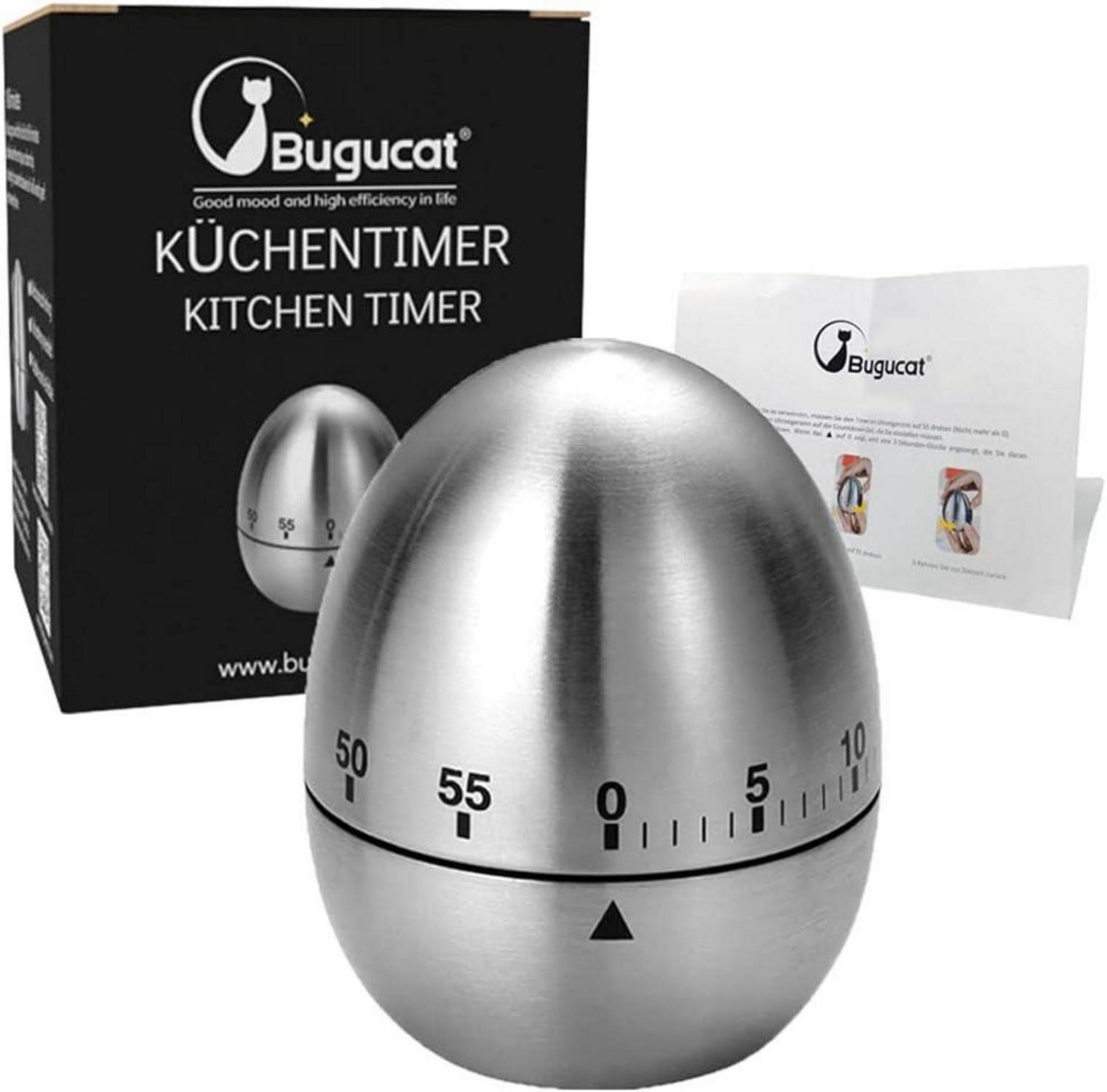 Eieruhr Edelstahl Küchenwecker Kurzzeitwecker Timer Silber