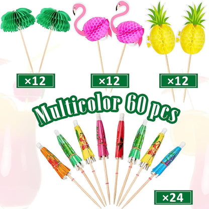 60 Stücke Cocktail Dekoration Cocktailspieße Schirmstäbchen