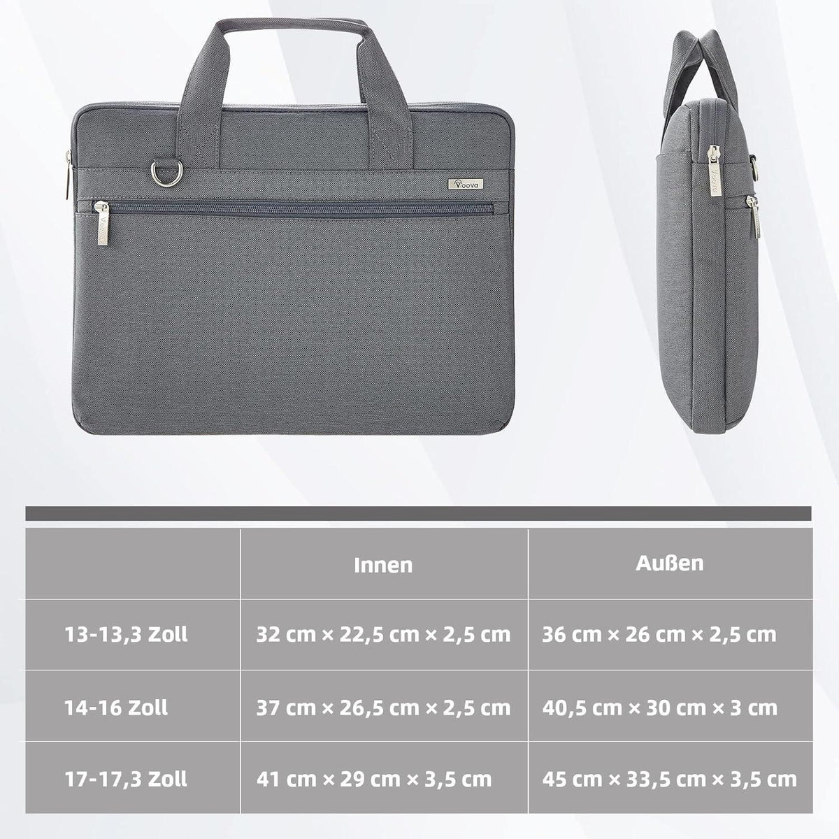 Voova Laptoptasche 360°Schutz 13-17,3 Zoll Wasserdicht Umhängetasche