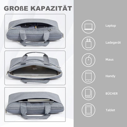 Voova Laptoptasche 13-13,3 Zoll Wasserdicht Stoßfest Umhängetasche Grau
