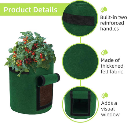 Plant Grow Bags 5er Set 5 Gallonen mit Sichtfenster & Griffen