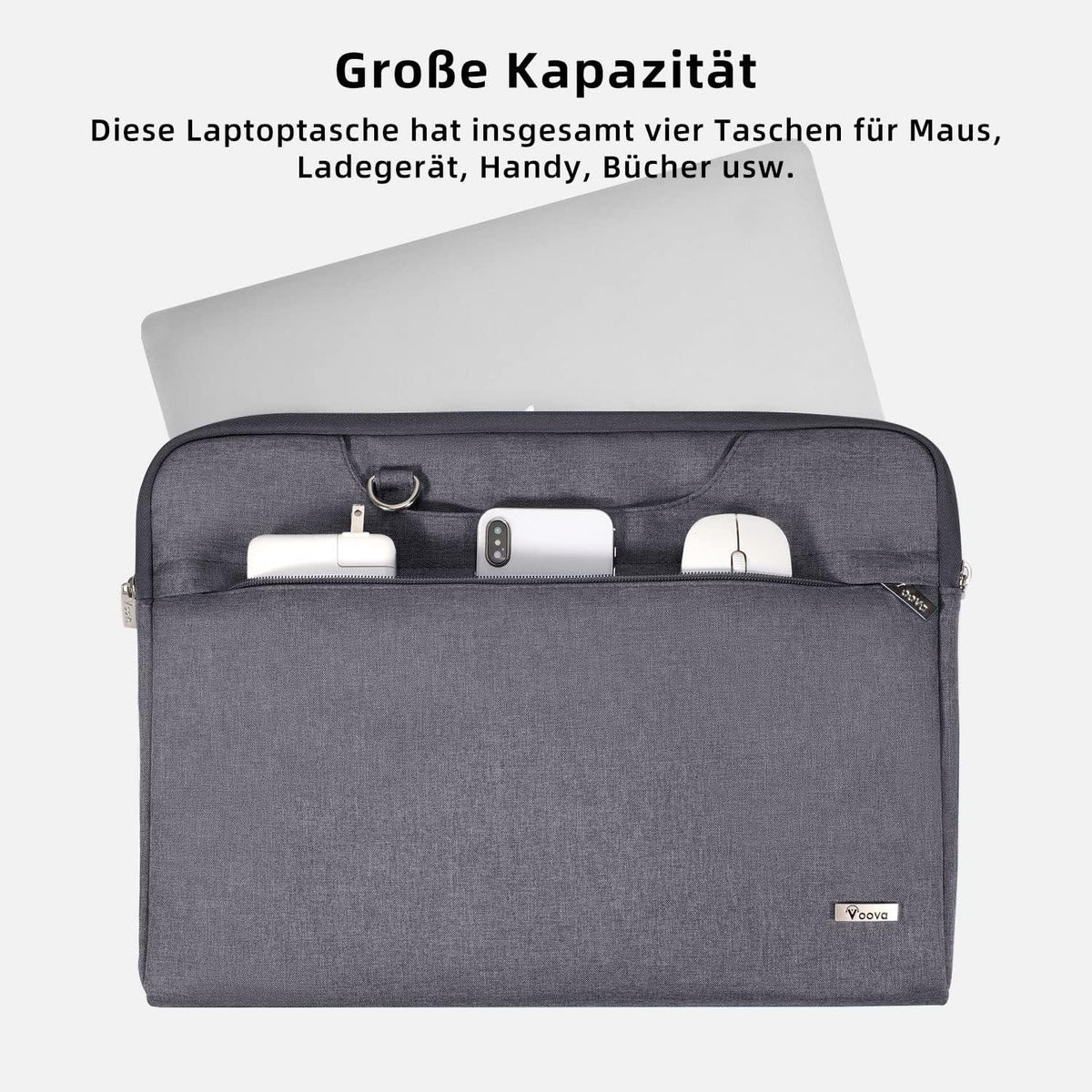 Voova Laptoptasche 13 13,3 14 Zoll Wasserdicht Stoßfest Grau