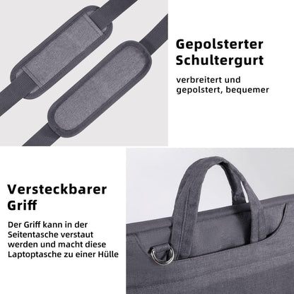 Laptoptasche 13-14 Zoll Wasserdicht Stoßfest Grau MacBook Dell Acer