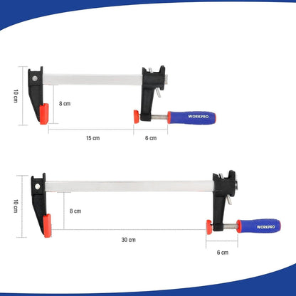 WORKPRO Schraubzwingen Set 4 Stück 150/300mm Spannkraft
