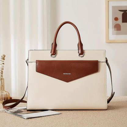 BOSTANTEN Damen Leder Aktentasche 15.6 Zoll Laptop Schultertasche Business