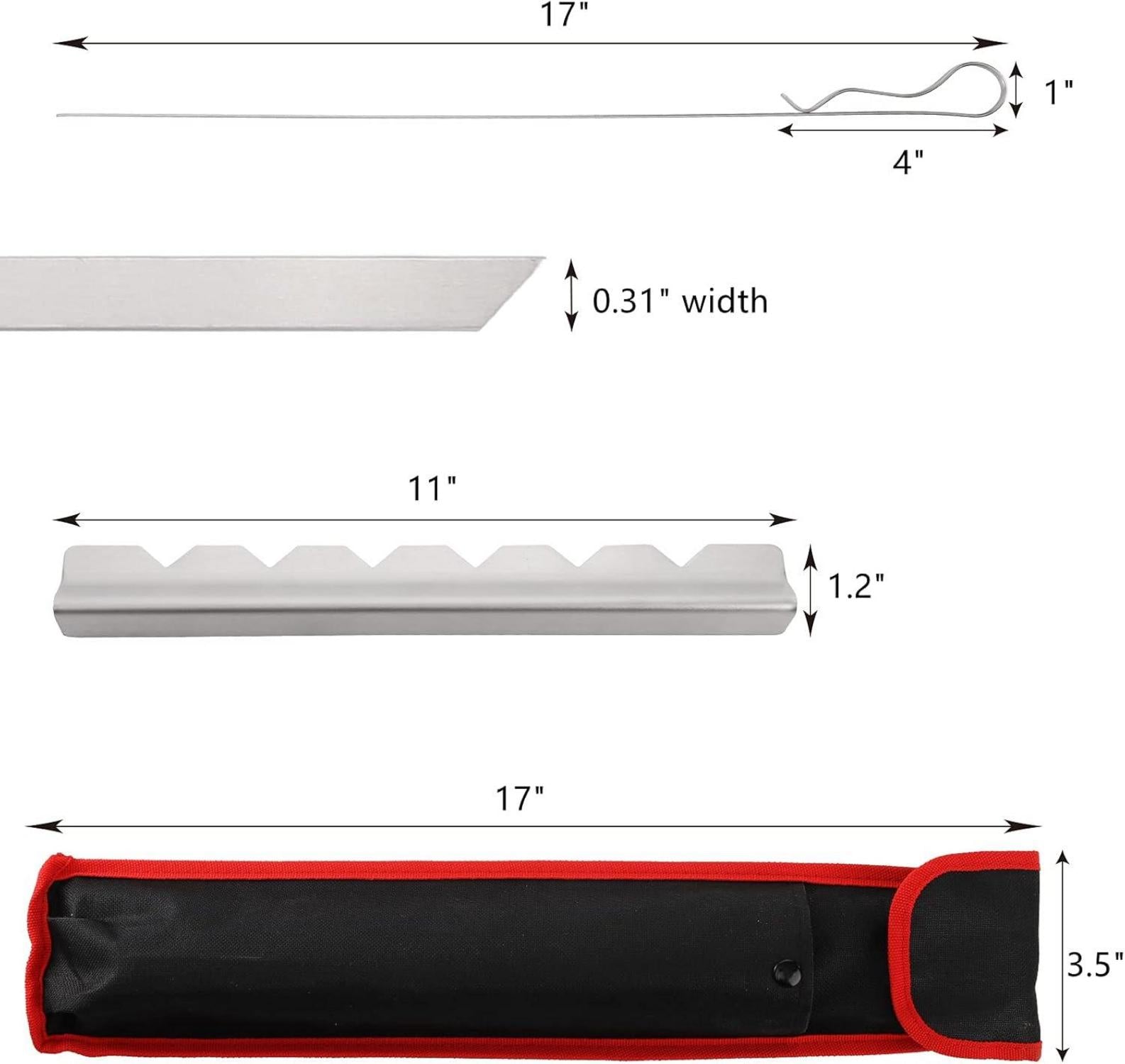 Dicunoy Edelstahl Grillspieße Set BBQ 43cm Schaschlickspieße