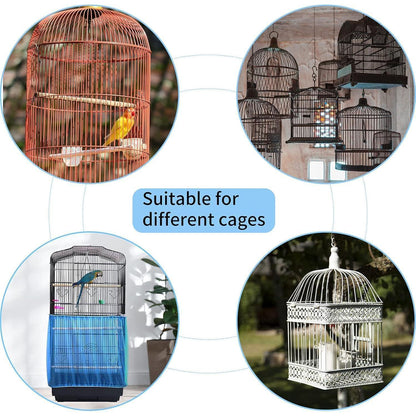 Vogelkäfig Abdeckung mit Kordelzug, blau