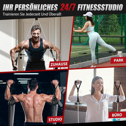 Fitnessbänder Set 150lbs 200lbs 250lbs 5 Stärken, Tragbarer
