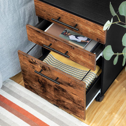 Rollcontainer mit 3 Schubladen und Rollen, Aktenschrank