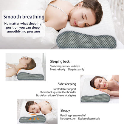 Ergonomisches Memory Foam Nackenstützkissen waschbarer Kissenbezug