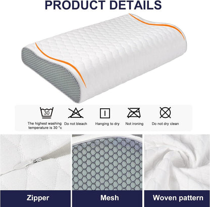Ergonomisches Memory Foam Nackenstützkissen Höhenverstellbar Waschbar