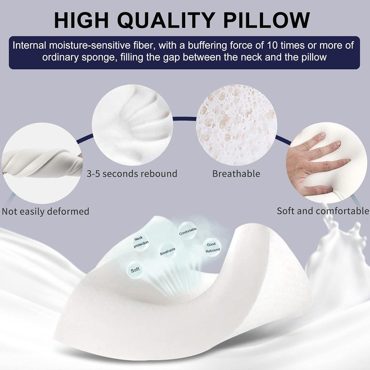 Memory Foam Schlafkissen Höhenverstellbar waschbar 60x35x9/11cm