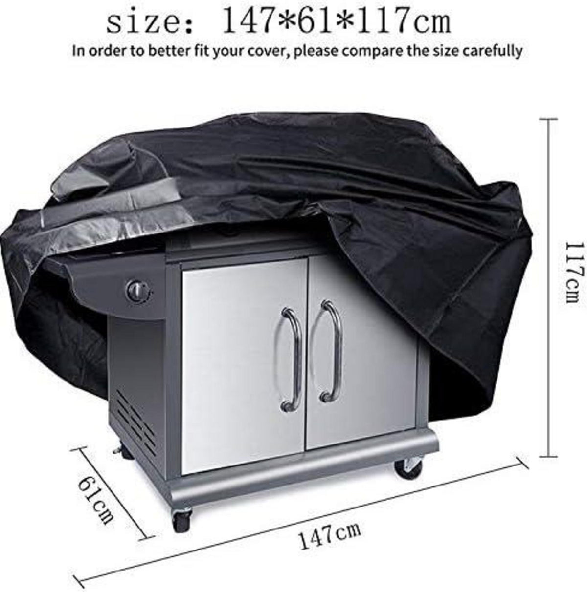 Gasgrill Abdeckung 147x61x117CM wasserdicht UV-Schutz