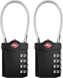 TSA Zahlenschloss mit roter Alarmanzeige 2er Set